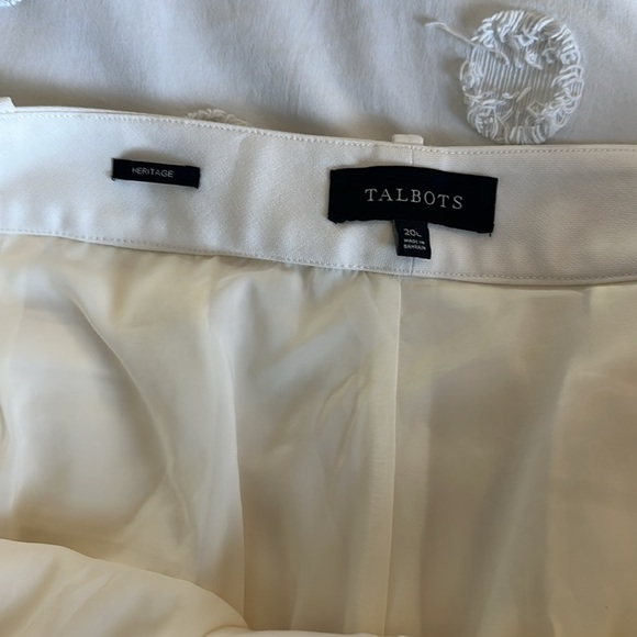 Talbots Cream Wide Leg heritage Pants Lightweight and Polished 20L - Picture 4 of 5